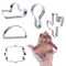 6 Pieces Fiesta Mexican Cinco de Mayo Cookie Cutter Set Party Decorations - 4in Large Donkey Pinata Cactus Sombrero Taco Maraca Plaque Stainless Steel Fondant Molds